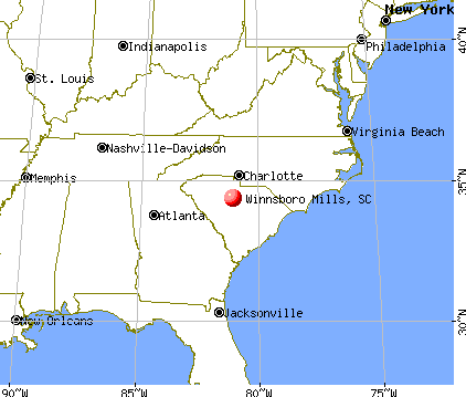 Winnsboro Mills, South Carolina map