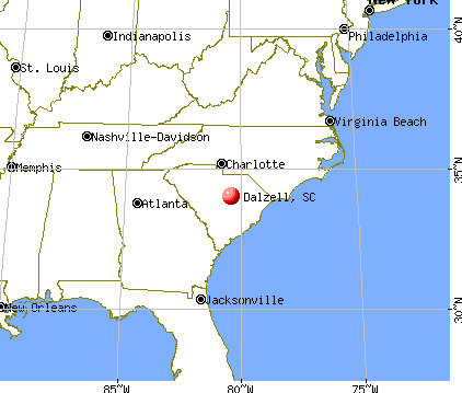 Dalzell, South Carolina map