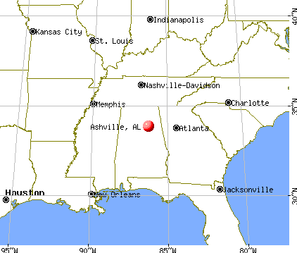 Ashville, Alabama map