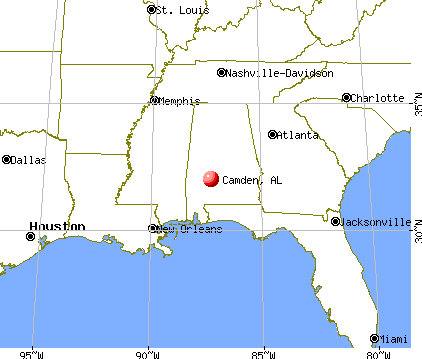 Camden, Alabama map
