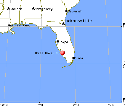 Three Oaks, Florida map
