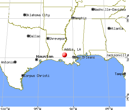 Addis, Louisiana map