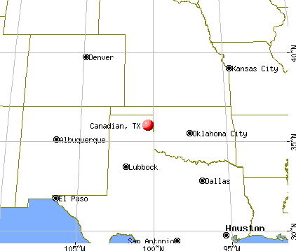 Canadian, Texas map