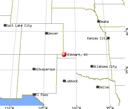 Elkhart, Kansas map