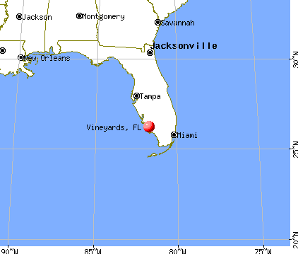Vineyards, Florida map