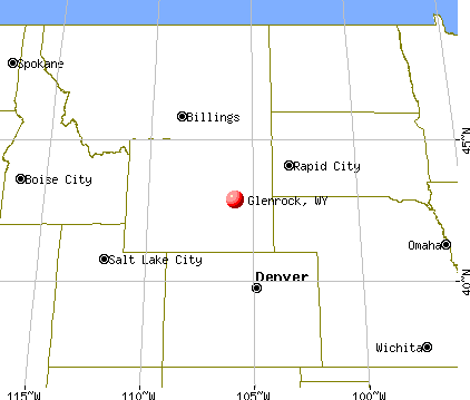 Glenrock, Wyoming map