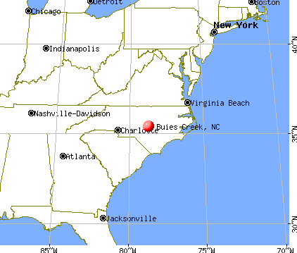 Buies Creek, North Carolina map