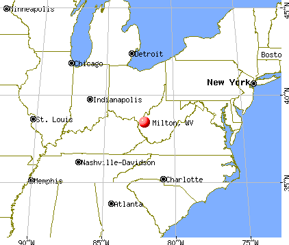 Milton, West Virginia map