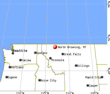 North Browning, Montana map