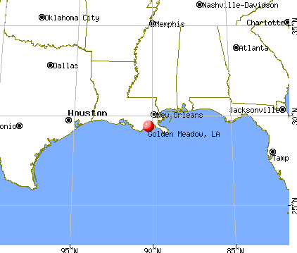 Golden Meadow, Louisiana map