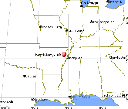 Harrisburg, Arkansas map