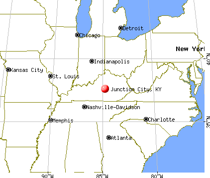 Junction City, Kentucky map