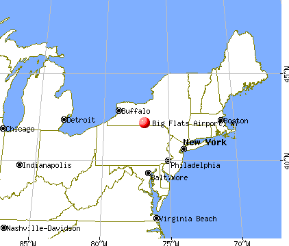 Big Flats Airport, New York map