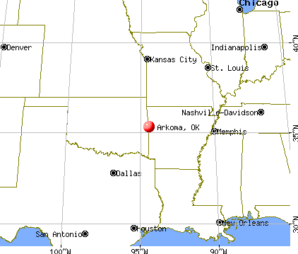 Arkoma, Oklahoma map
