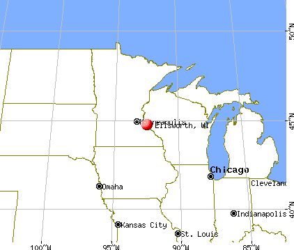 Ellsworth, Wisconsin map