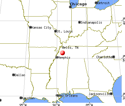 Bells, Tennessee map