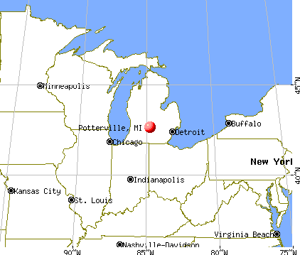 Potterville, Michigan map