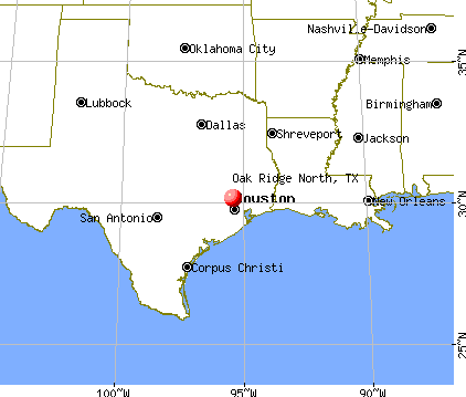 Oak Ridge North, Texas map