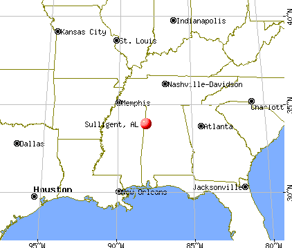 Sulligent, Alabama map
