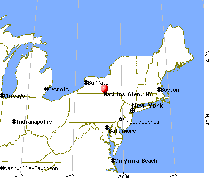 Watkins Glen, New York map