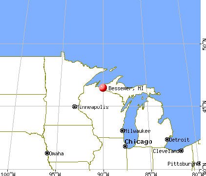 Bessemer, Michigan map
