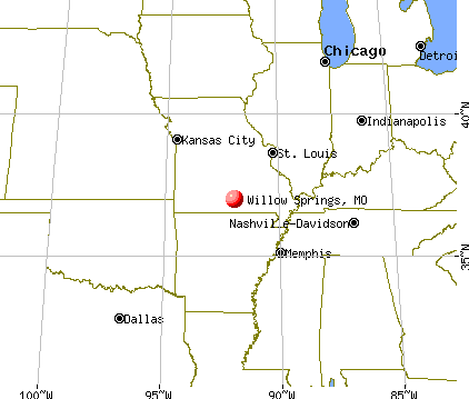Willow Springs, Missouri map