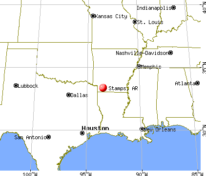 Stamps, Arkansas map