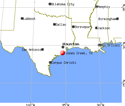 Jones Creek, Texas map