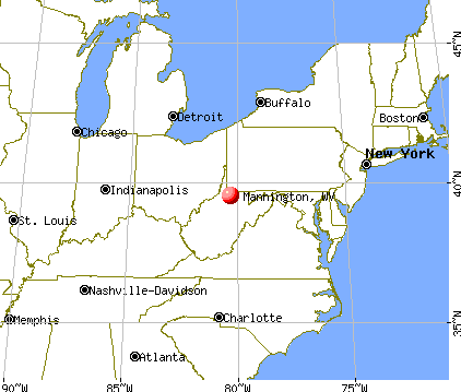Mannington, West Virginia map