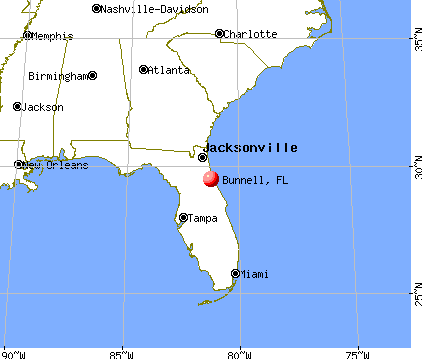 Bunnell, Florida map