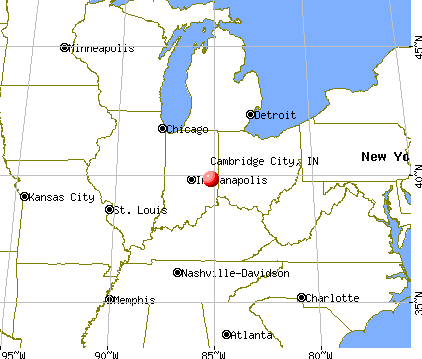 Cambridge City, Indiana map