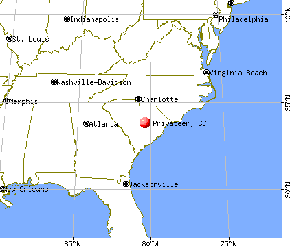 Privateer, South Carolina map