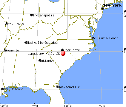 Lancaster Mill, South Carolina map