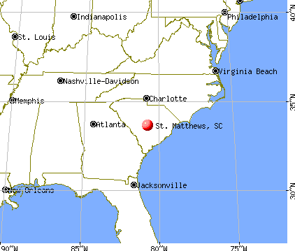 St. Matthews, South Carolina map