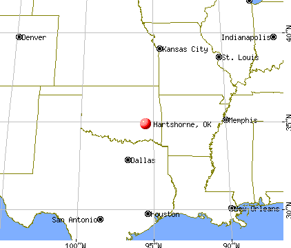 Hartshorne, Oklahoma map