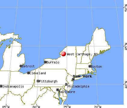 West Carthage, New York map