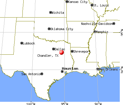 Chandler, Texas map