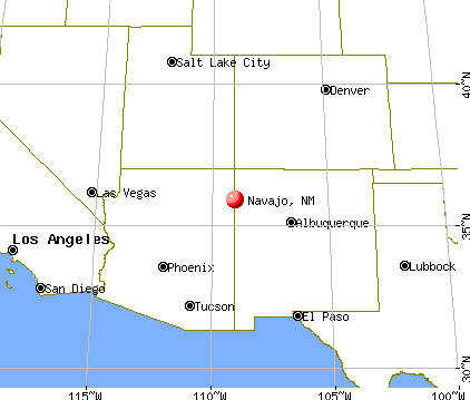 Navajo, New Mexico map
