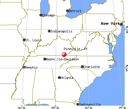 Pineville, Kentucky map