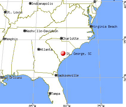 St. George, South Carolina map