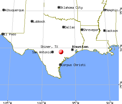 Shiner, Texas map