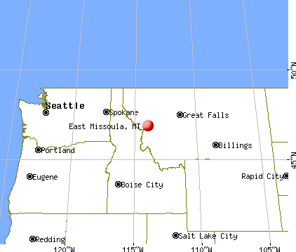 East Missoula, Montana map