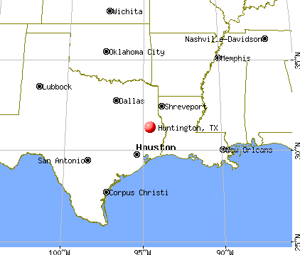 Huntington, Texas map