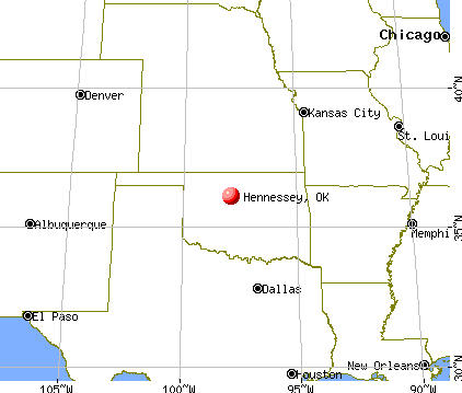 Hennessey, Oklahoma map