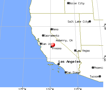 Auberry, California map