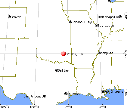 Krebs, Oklahoma map