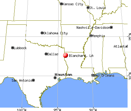 Blanchard, Louisiana map