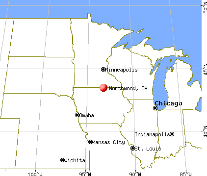 Northwood, Iowa map