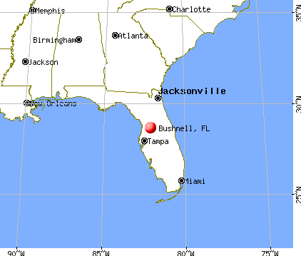 Bushnell, Florida map