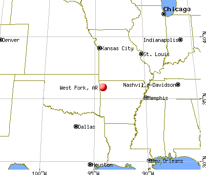 West Fork, Arkansas map